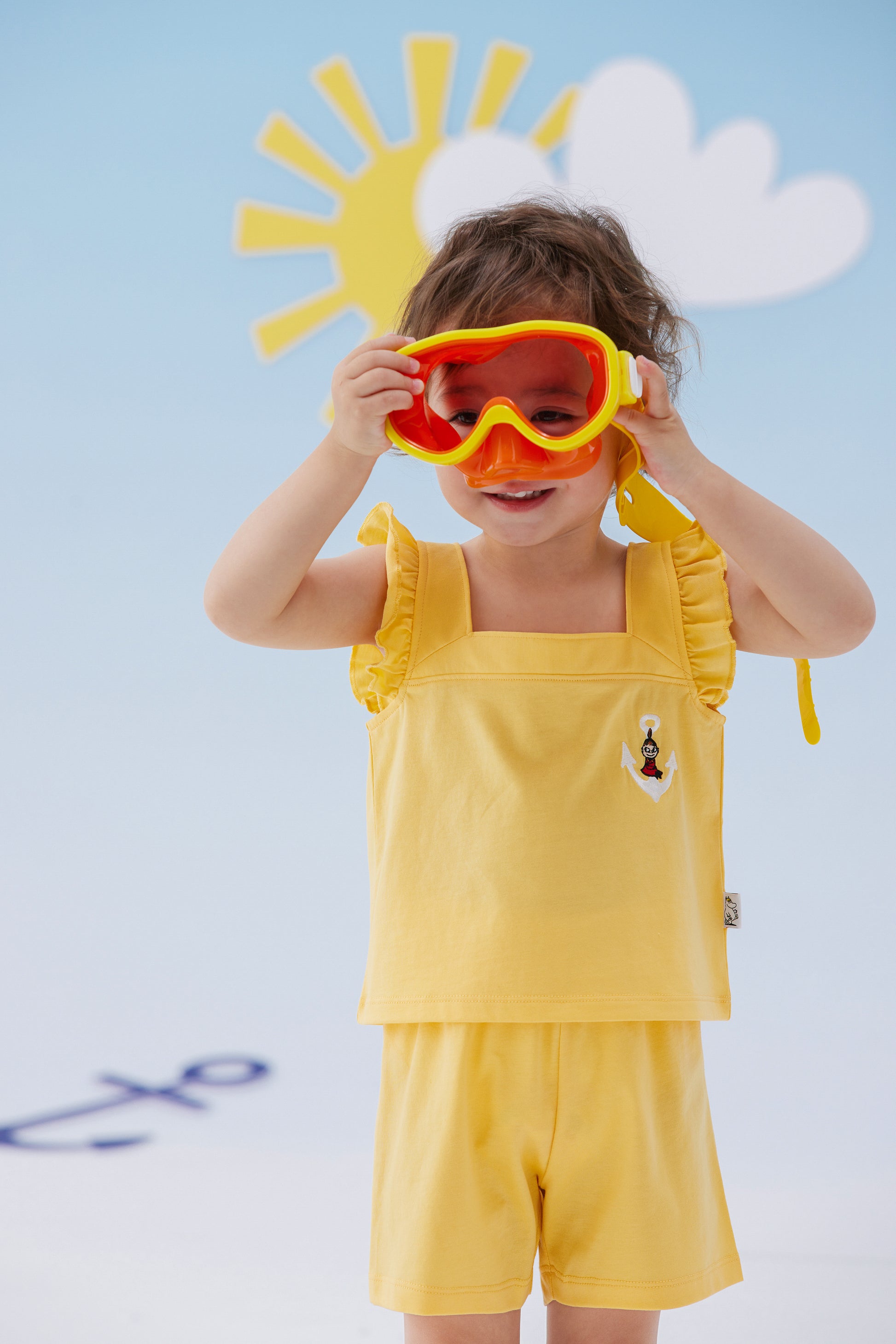 Vauva x Moomin Vauva x Moomin - Baby Girl Little MY Embroidered Top & Bottom Set - Yellow Top & Bottom Set