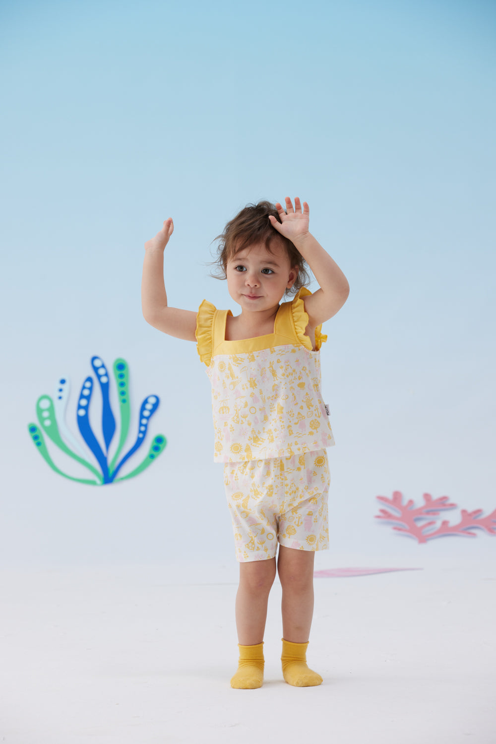 Vauva x Moomin Vauva x Moomin - Baby Girl All Over Print Top & Bottom Set - Yellow Top & Bottom Set