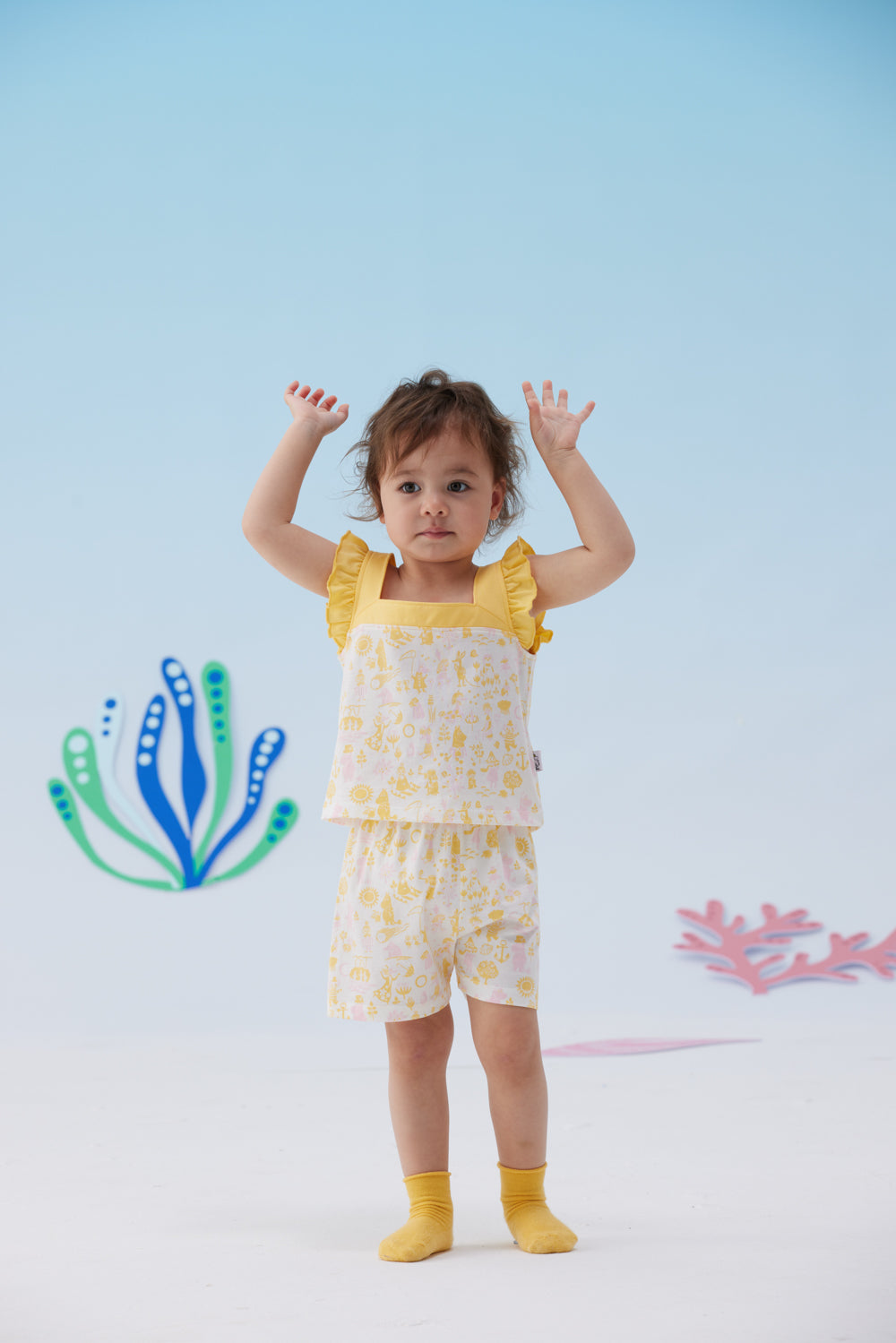Vauva x Moomin Vauva x Moomin - Baby Girl All Over Print Top & Bottom Set - Yellow Top & Bottom Set