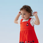 VAUVA Vauva SS24 - Baby Girl Sailor Hook Embroidered Tank Dress - Red Dress