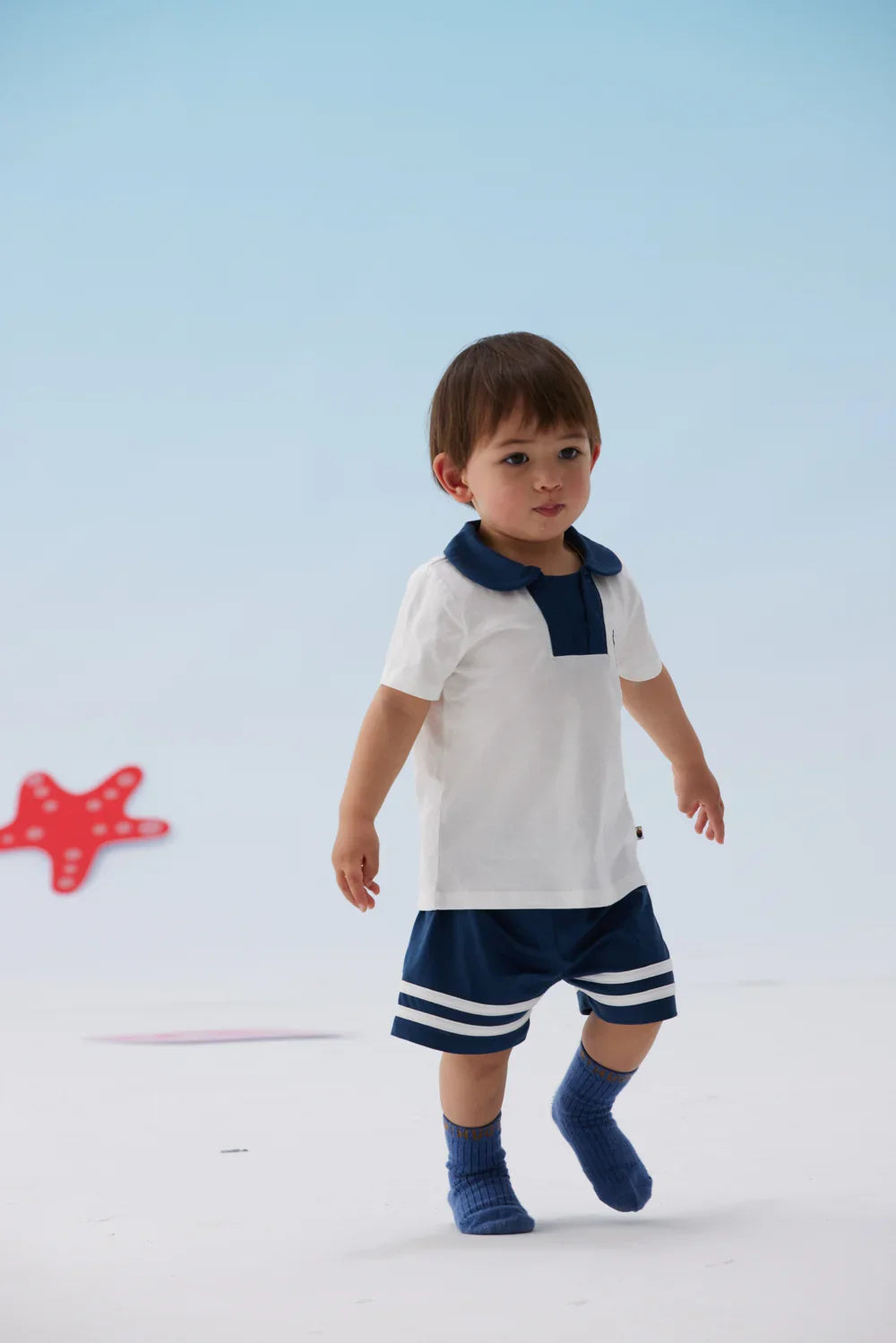 VAUVA Vauva SS24 - Baby Sailor Style T-Shirt & Shorts Set Combination Clothes Set