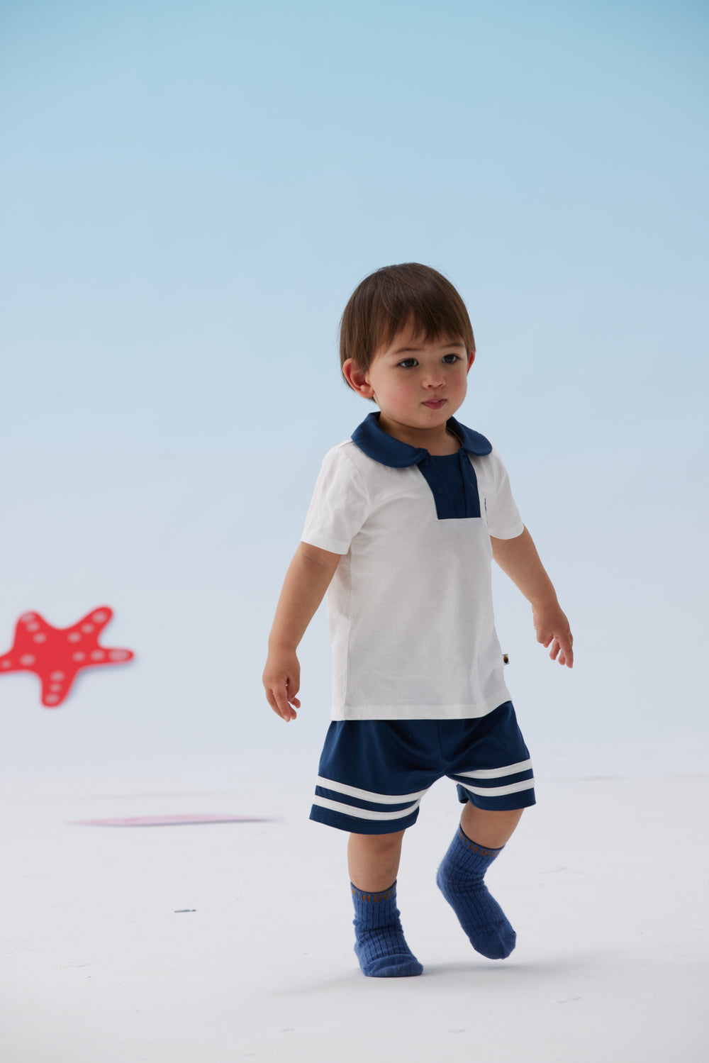 VAUVA Vauva SS24 - Baby Sailor Style T-Shirt &amp; Shorts Set Combination Clothes Set