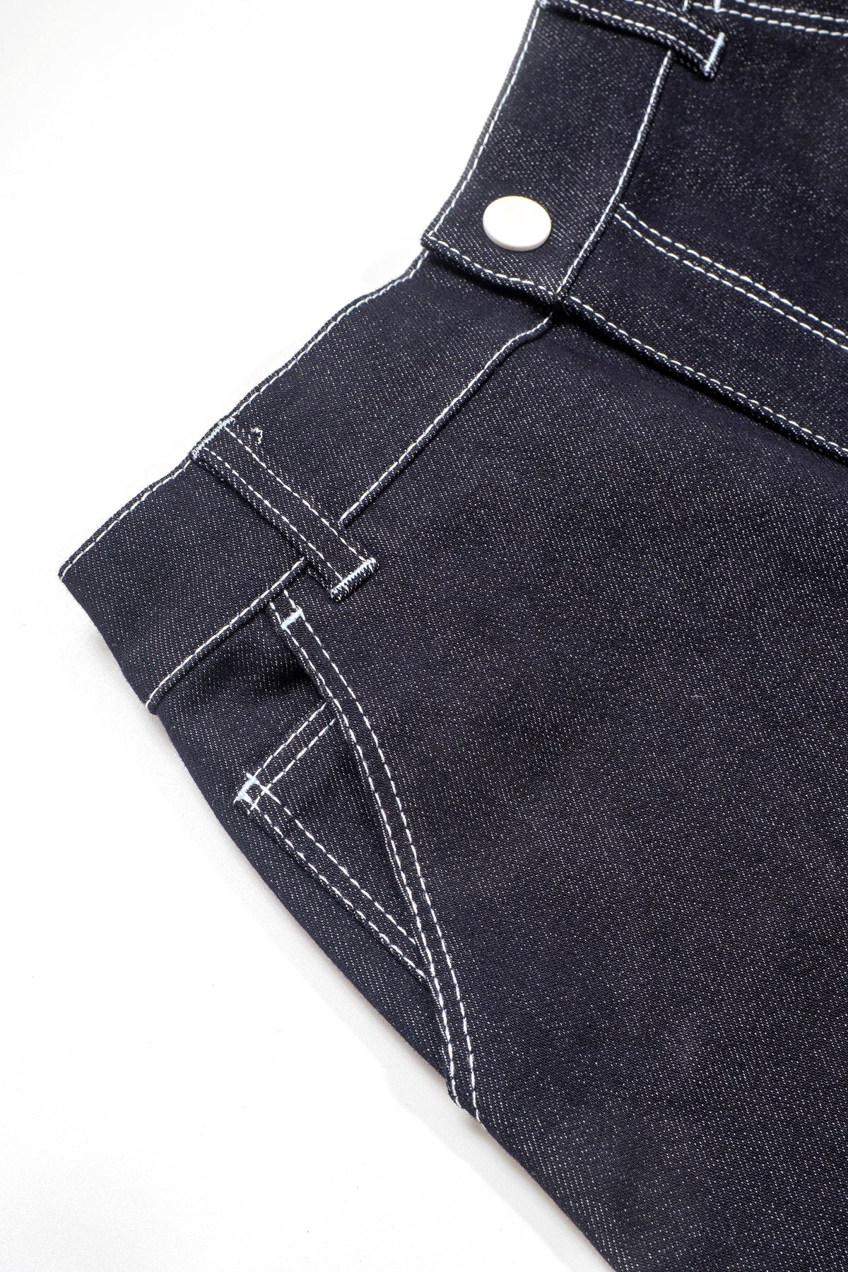 Boys Contrast Stitching Logo Embroidered Denim Pants