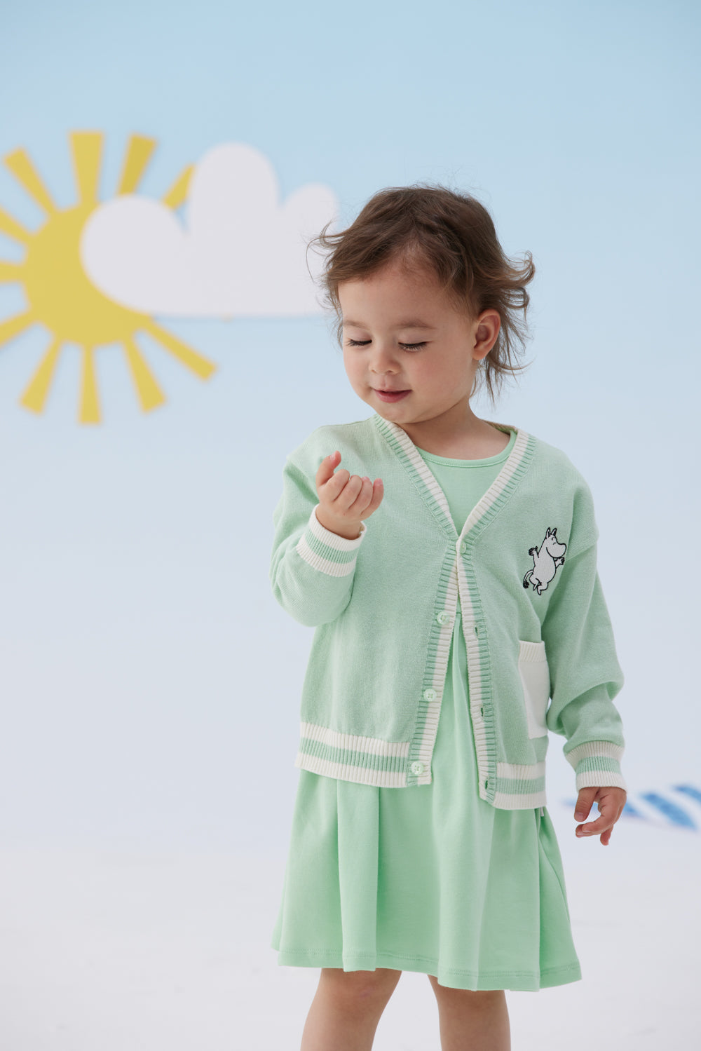 Vauva x Moomin Vauva x Moomin - Baby Moomin Embroidered Cardigan (Pastel Green) CARDIGAN