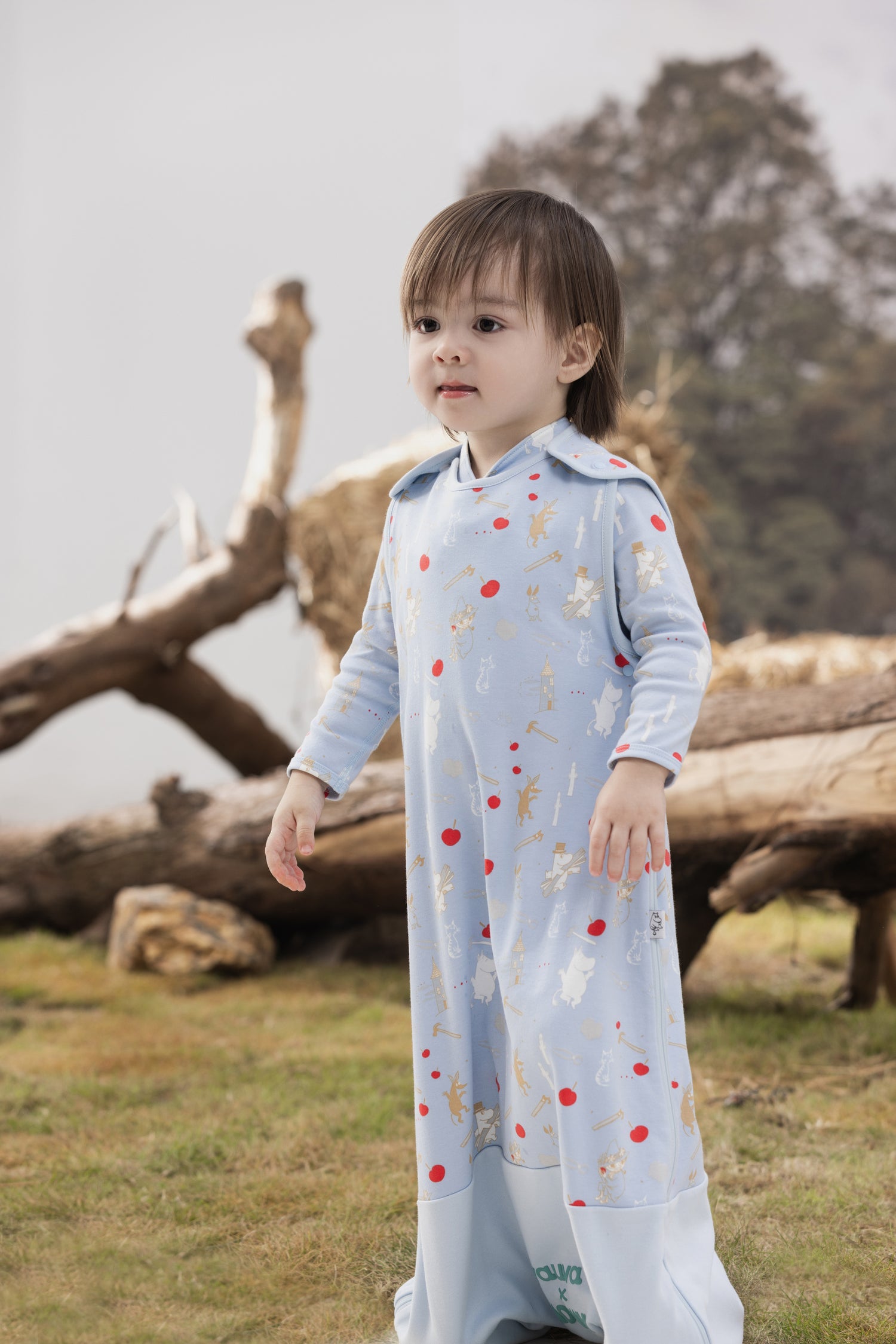 Vauva x Moomin Vauva x Moomin FW23 - Baby Boys Moomin All Over Print Cotton Sleeping Bag (Folk Blue) Sleeping Bags