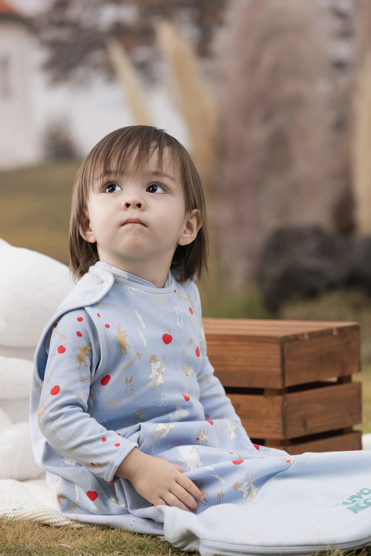 Vauva x Moomin Vauva x Moomin FW23 - Baby Boys Moomin All Over Print Cotton Sleeping Bag (Folk Blue) Sleeping Bags