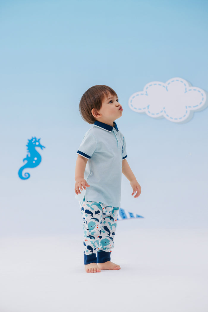 Vauva SS24 - Baby Boy Printed Pants (Blue) model image