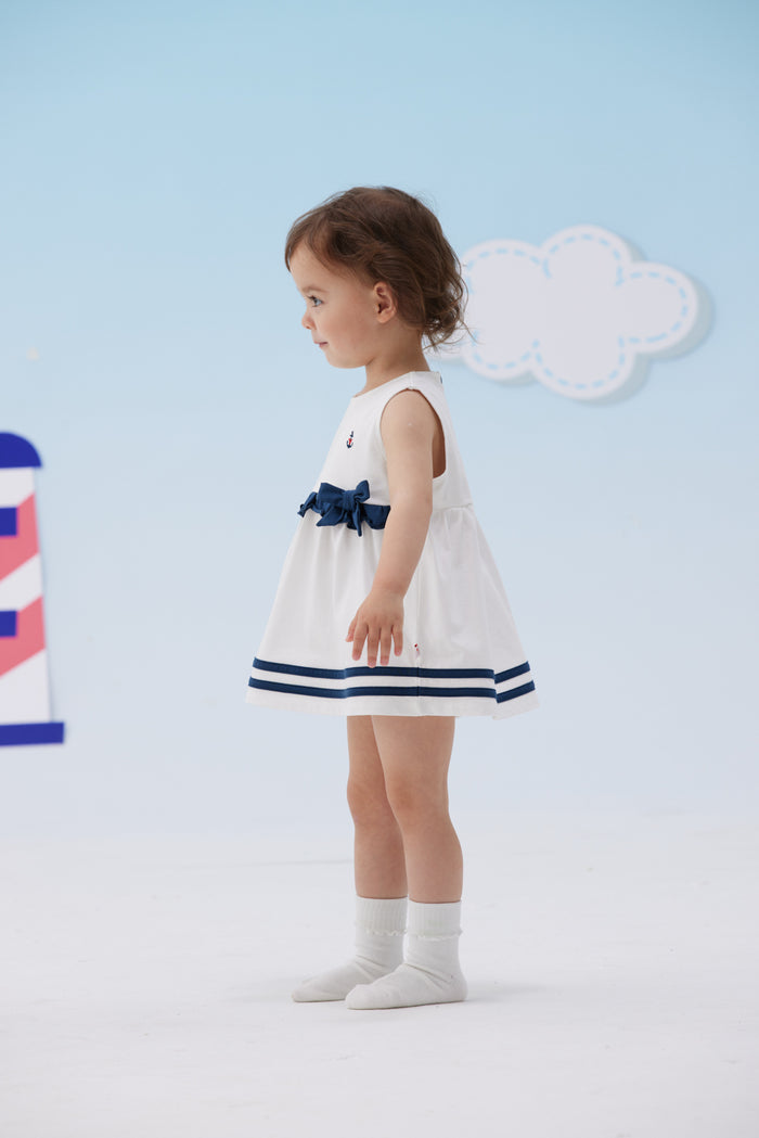 VAUVA Vauva SS24 - Baby Girl Bow Tank Dress (Blue) Dress