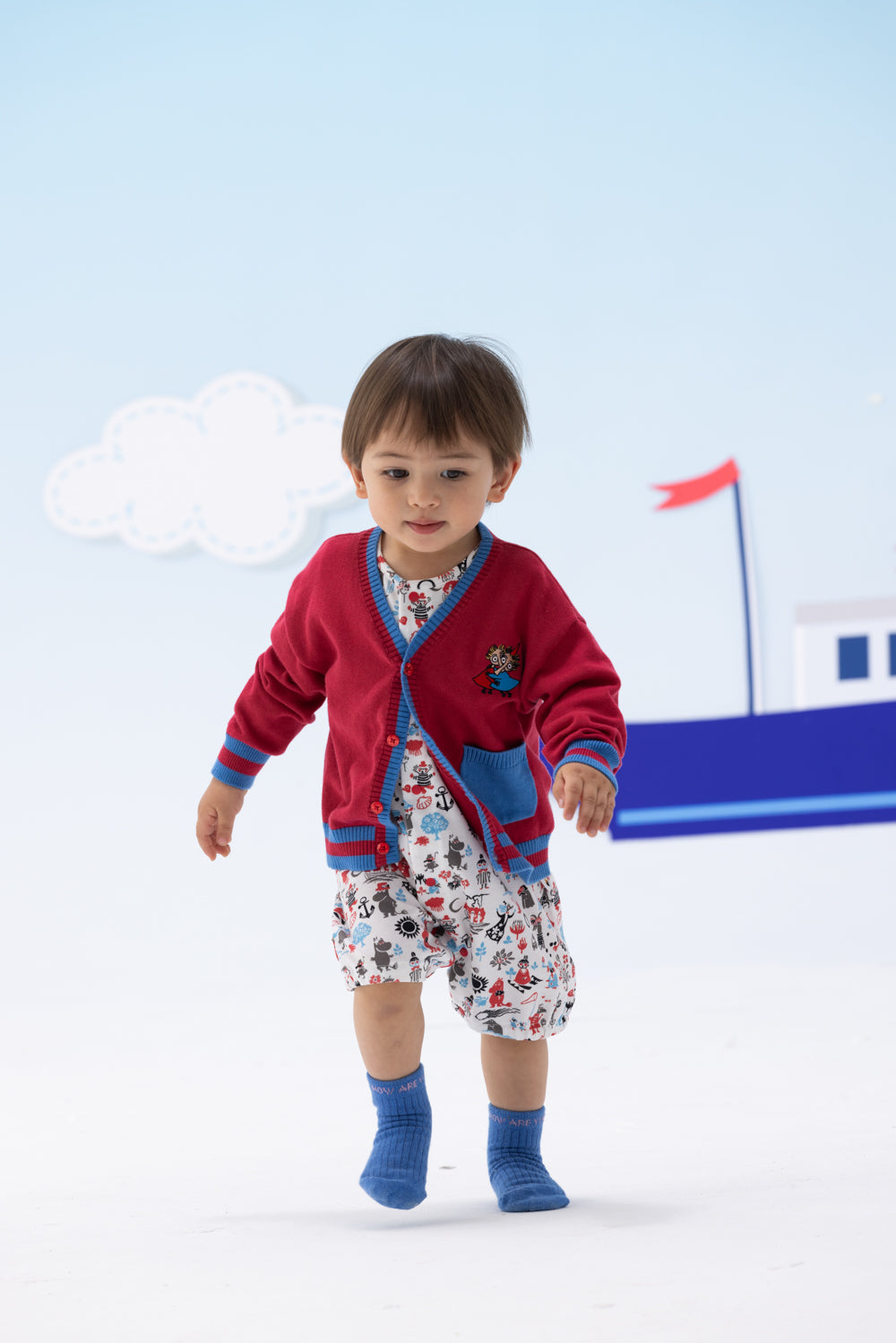 Vauva x Moomin Vauva x Moomin - Baby Thingumy &amp; Bob Embroidered Cardigan (Red) CARDIGAN