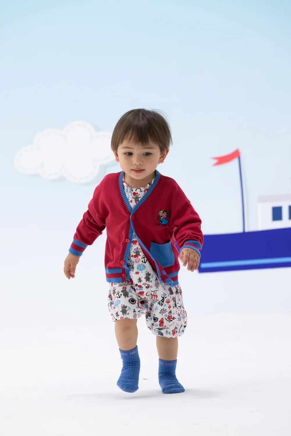 Vauva x Moomin Vauva x Moomin - Baby Thingumy & Bob Embroidered Cardigan (Red) CARDIGAN