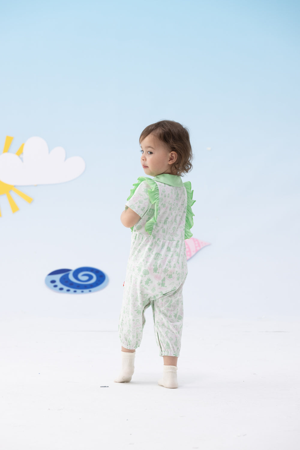 Vauva x Moomin Vauva x Moomin - Baby Girl All Over Print Short Sleeve Romper - Green Romper