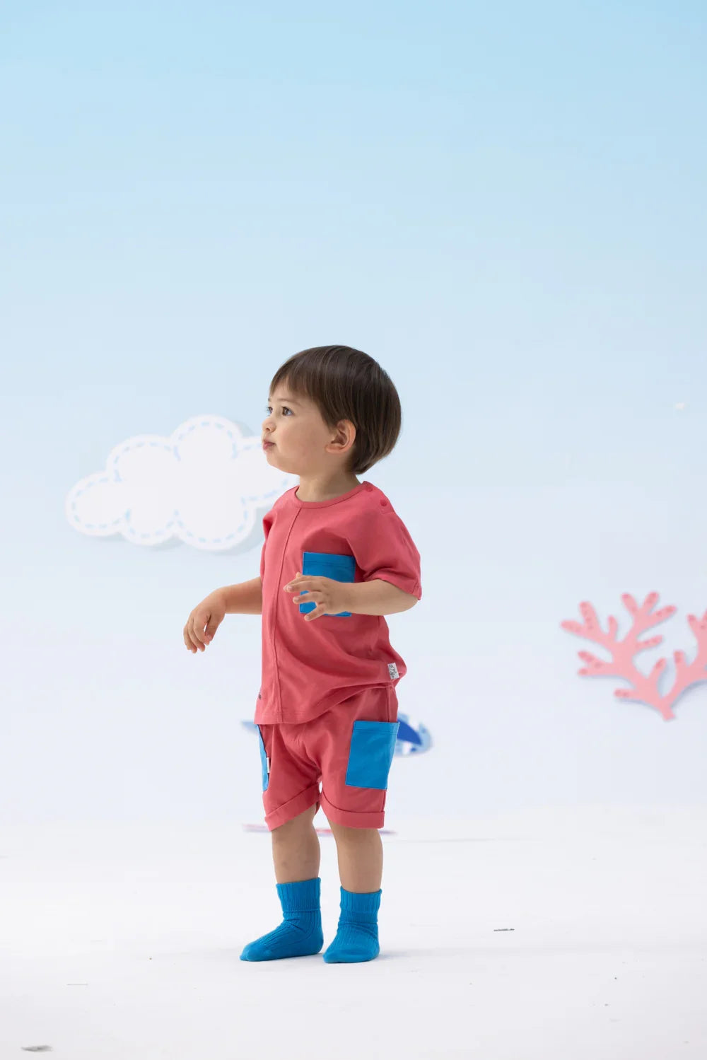Vauva x Moomin Vauva x Moomin - Baby Boys Moomin Short Sleeve Set (Red&Blue) Top & Bottom Set