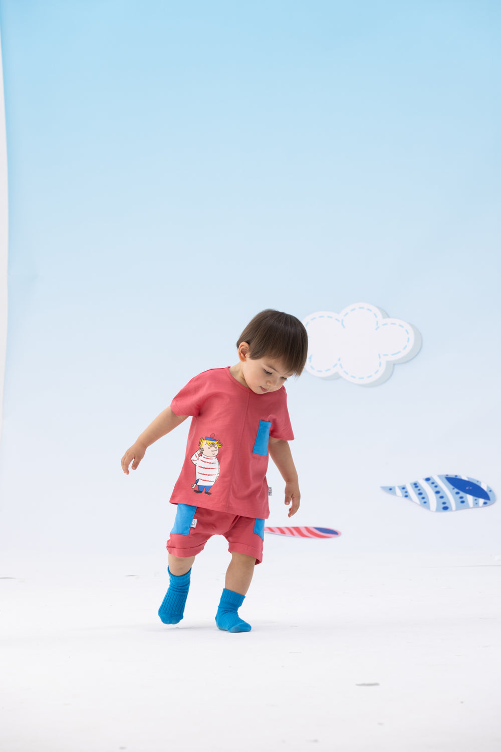 Vauva x Moomin Vauva x Moomin - Baby Boys Moomin Short Sleeve Set (Red&amp;Blue) Top &amp; Bottom Set