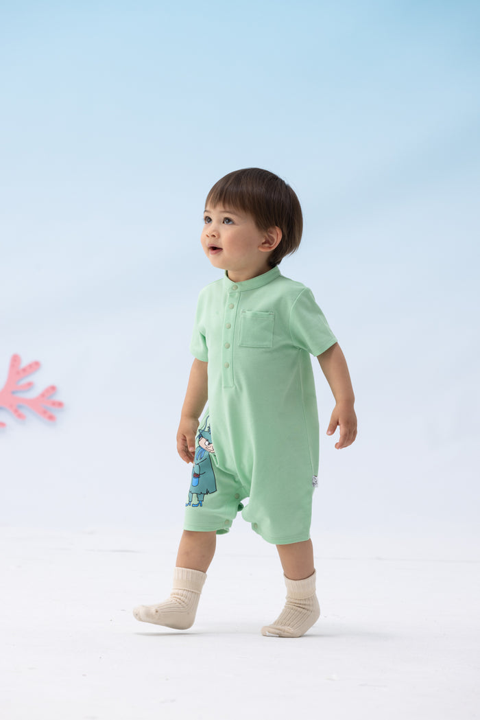 Vauva x Moomin Vauva x Moomin - Baby Boy Snufkin Print Romper - Pastel Green Romper
