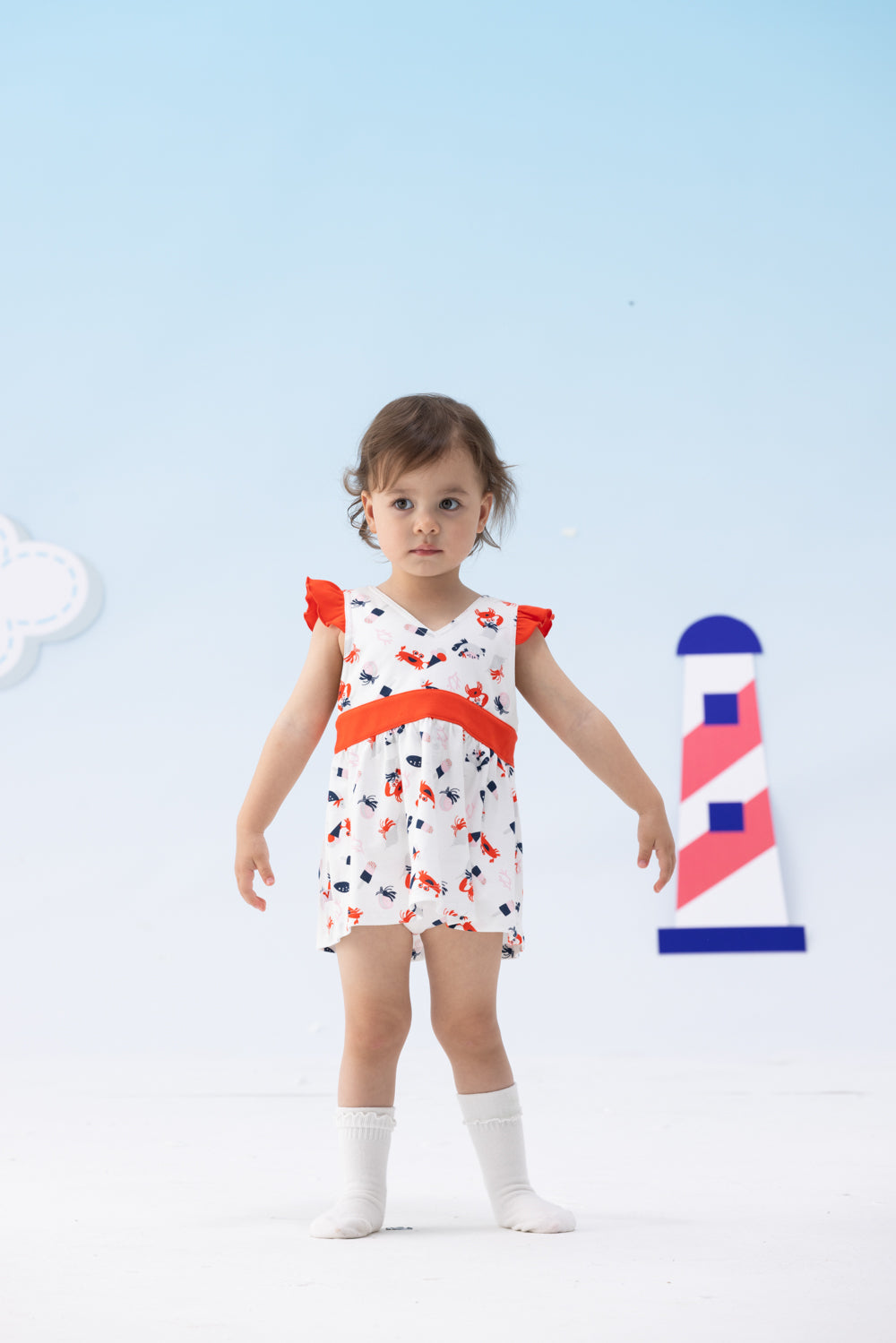 VAUVA Vauva SS24 - Baby Girl Crab Print Tank Dress (Red) Dress