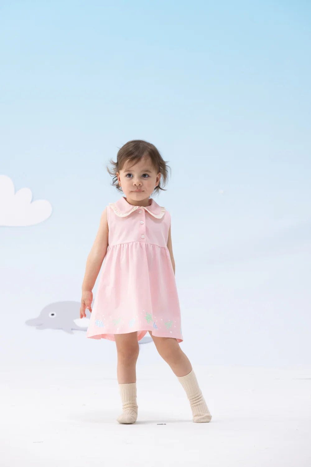 VAUVA Vauva SS24 - Baby Girl's Organic Cotton Plain Dress Dress
