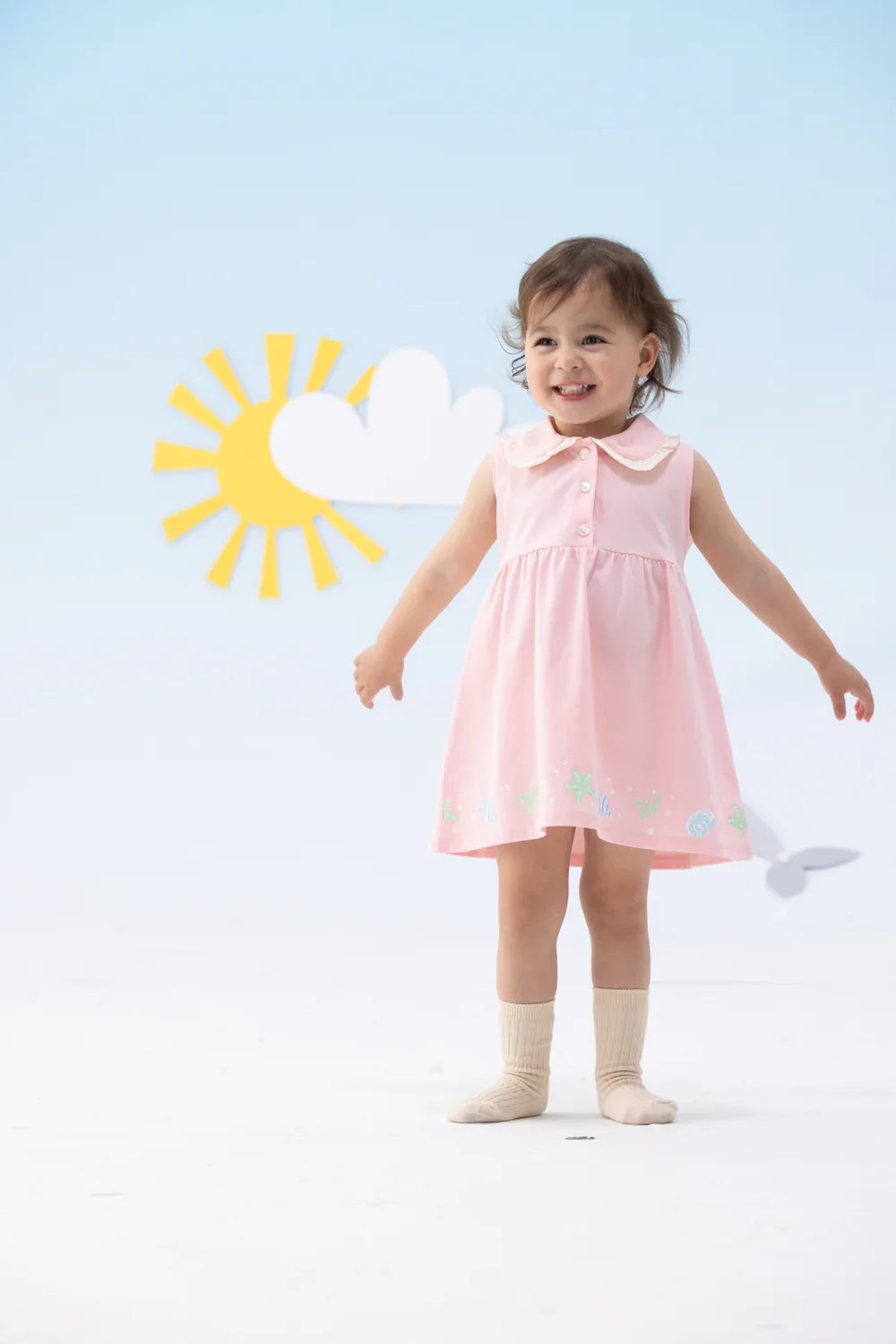 VAUVA Vauva SS24 - Baby Girl's Organic Cotton Plain Dress Dress