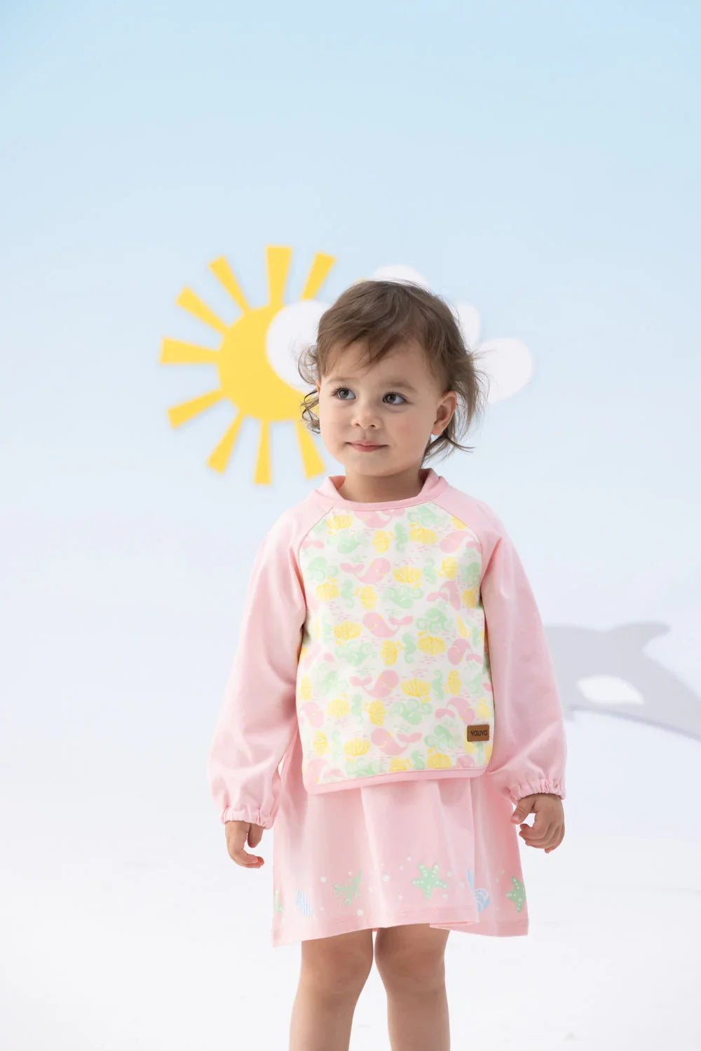 Baby Girl'S Organic Cotton Long Sleeves Bib