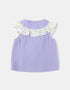 Baby Sleeveless All-Over Bunny Print Ruffle Two-Tone Top