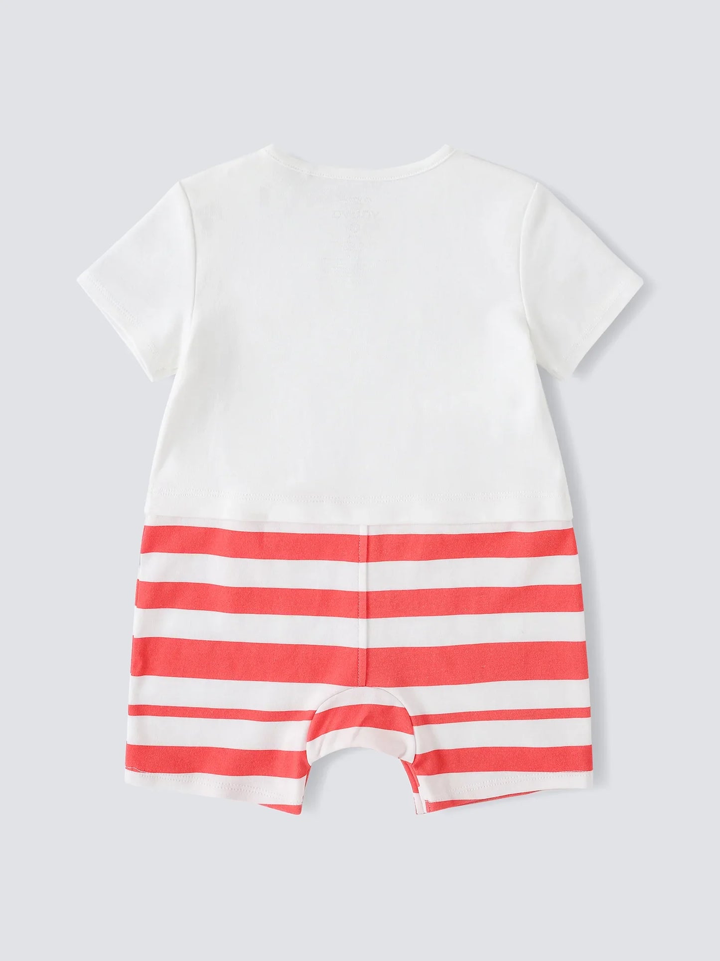Baby Short Sleeve Watermelon Print Two-Tone Romper