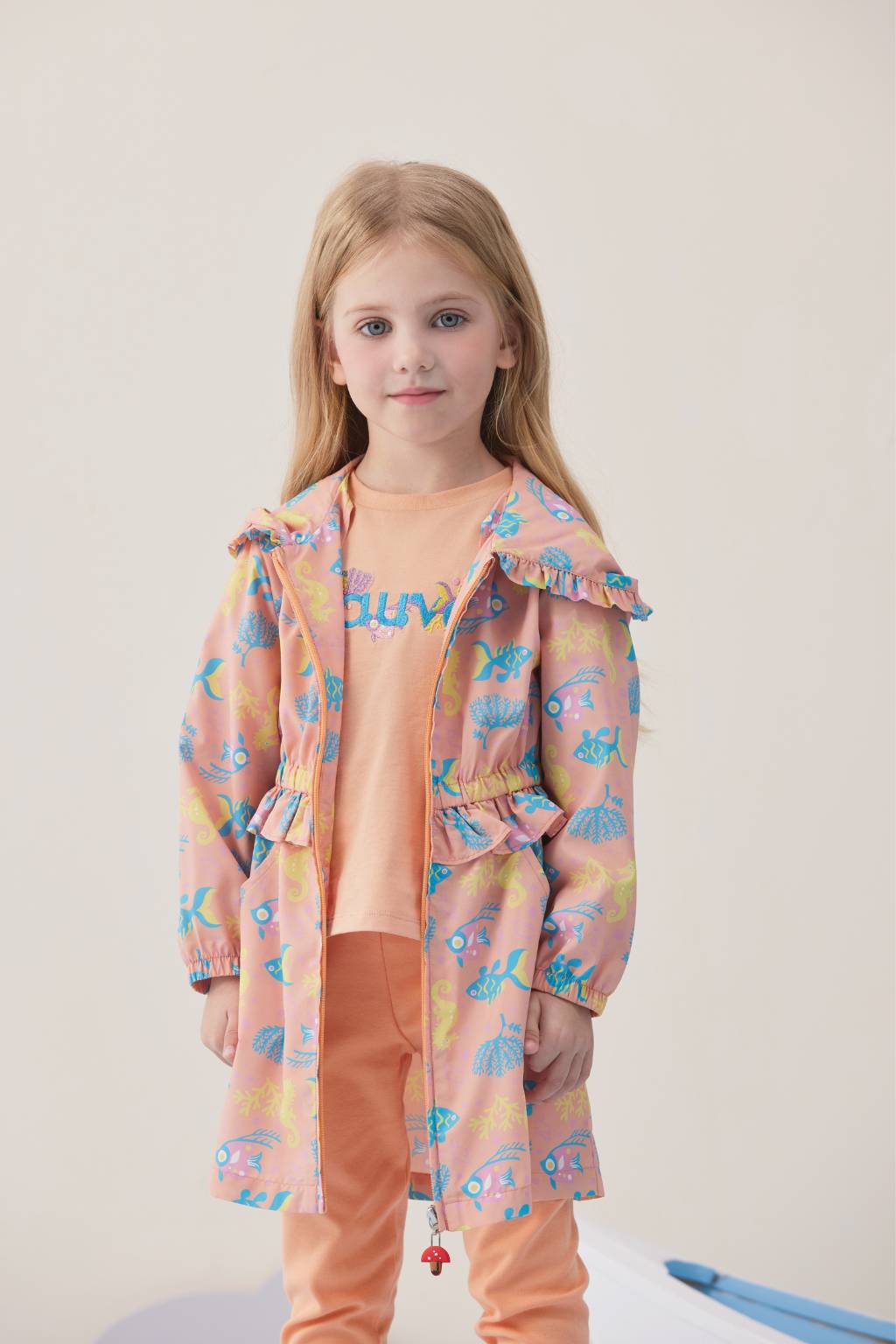 VAUVA Vauva SS24 - Toddler Girl Ocean All Over Print with UV Protection Windbreaker -Sand Pink Windbreaker