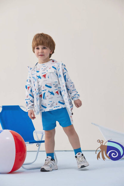 VAUVA Vauva SS24 - Boys Ocean All Over Printed Windbreaker UV Protection Windbreaker