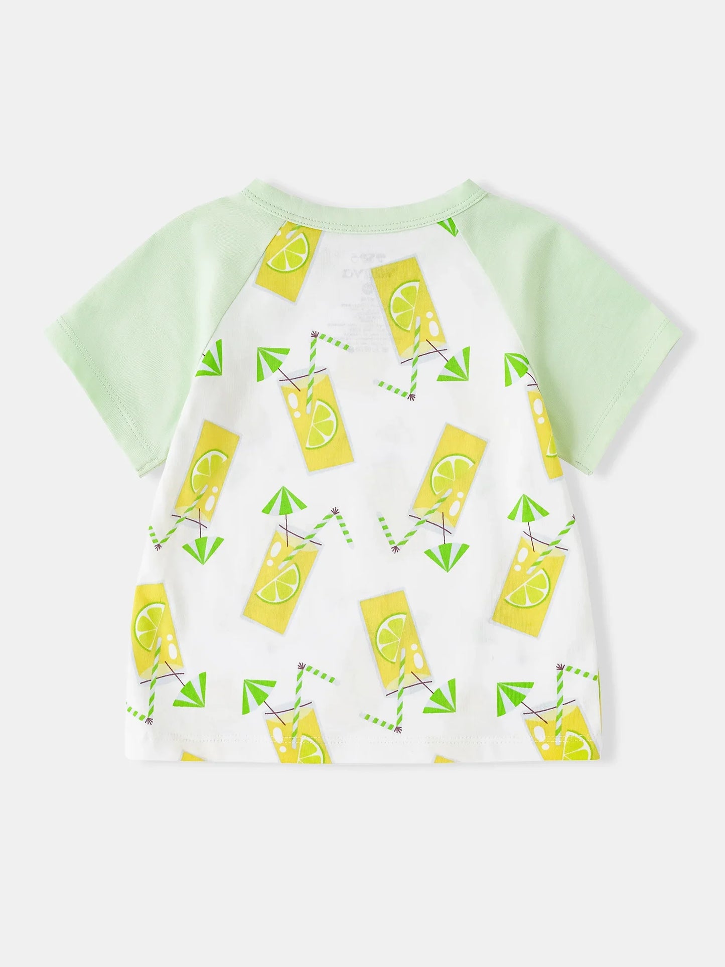 Baby Short Raglan Sleeve All-Over Lemon Tea Print Tee
