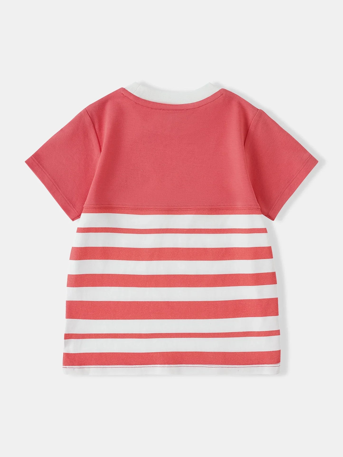 Kid Short Sleeve Watermelon Embroidery Two-Tone Tee