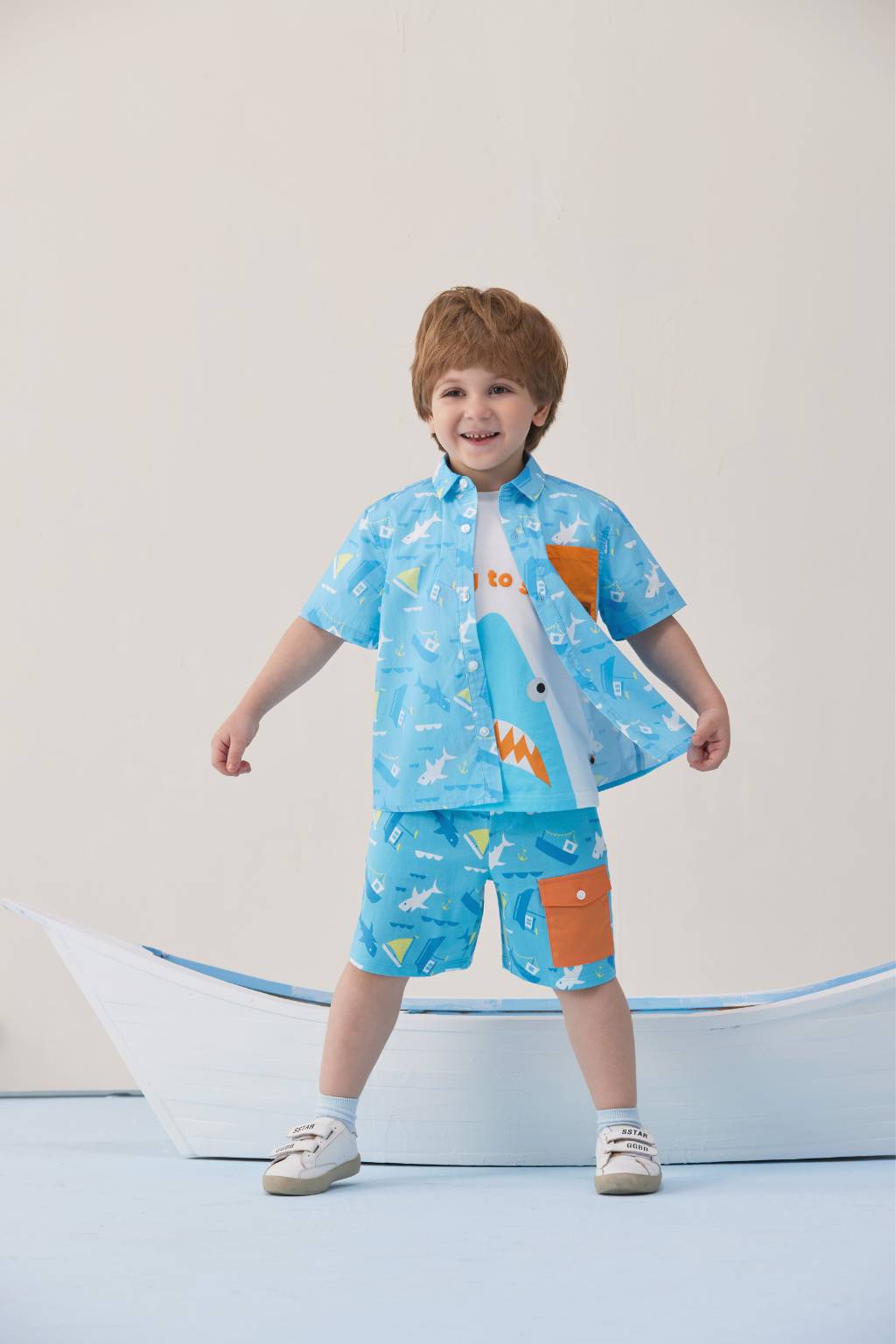 Toddler All Over Print Short Sleeves Shirt with Pocket