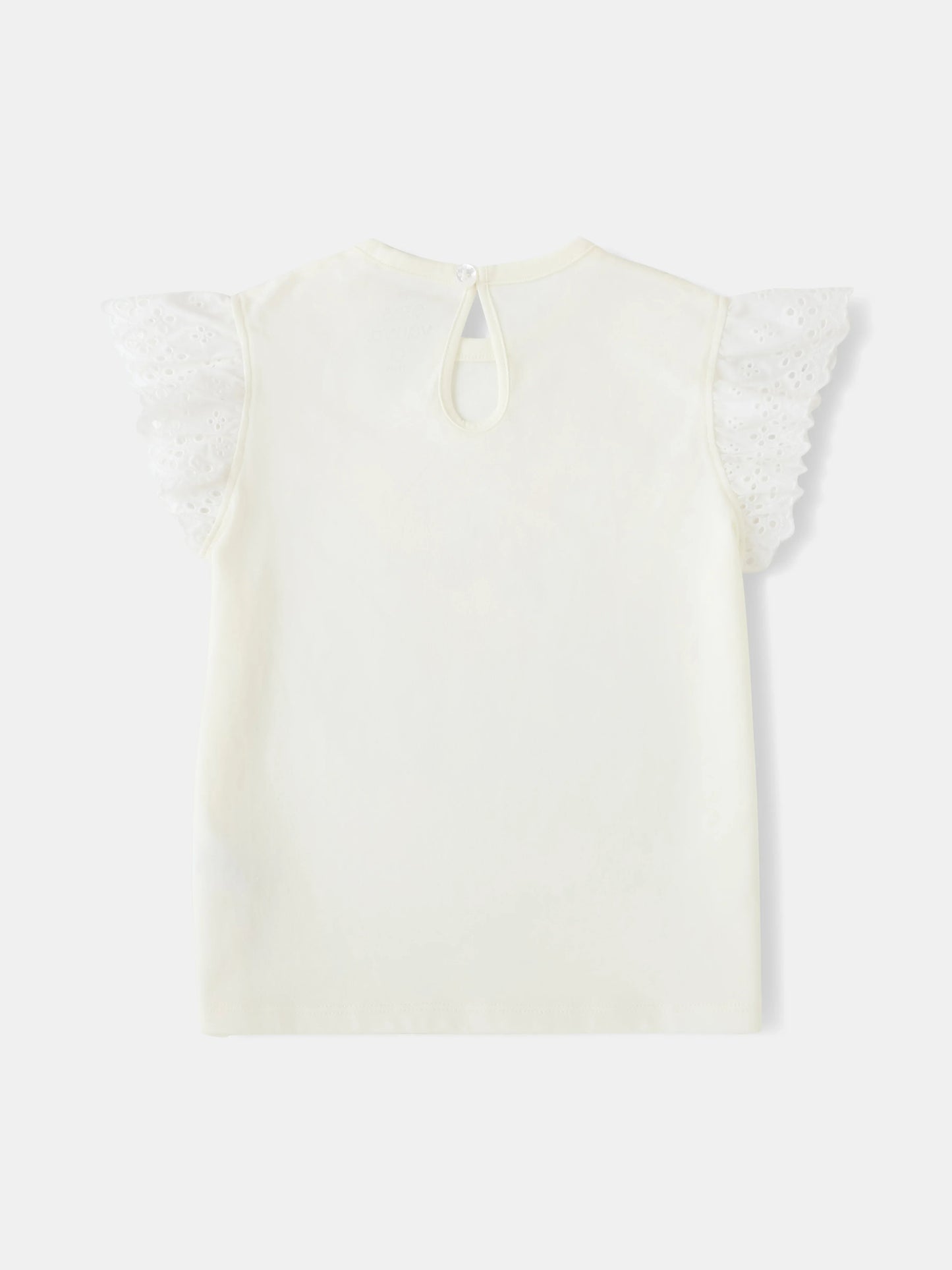 Girls Lace Cap Sleeve Bunny Print Tee