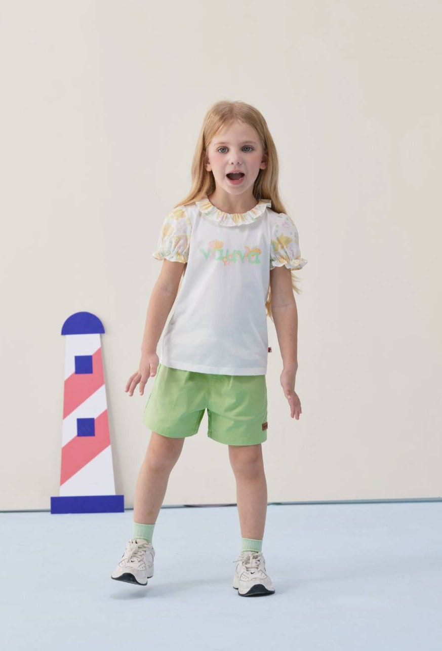 VAUVA Vauva SS24 - Toddler Girl Vauva Logo Print with Collar Tops