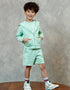 Boys Mint Green Embroidery Sweat Shorts