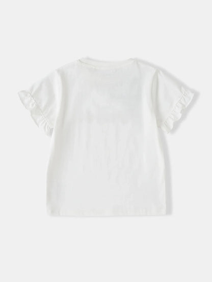 Kid Ruffle Short Sleeve Berries Print Tee
