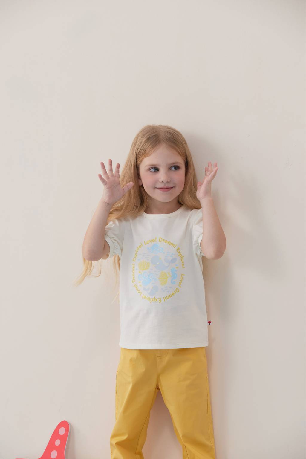 VAUVA Vauva SS24 - Toddler Girl Logo Embroidered Short Sleeve T-Shirt Top - White Tops