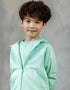 Boys Mint Green Embroidery Zip‑Up Hoodie Jacket