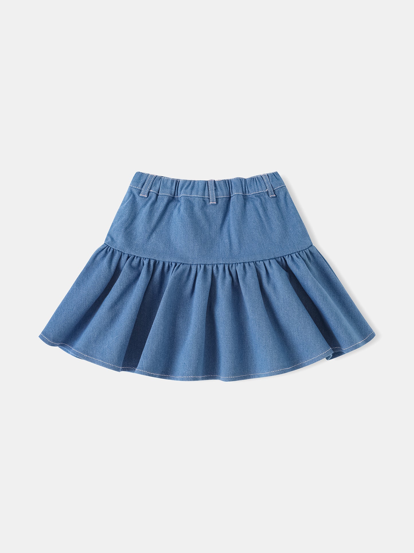 Girls Ruffle Bottom Denim Skirt