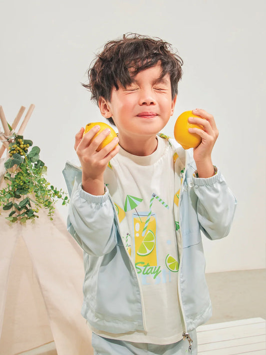 Kid Short Sleeve Lemon Tea Print Tee
