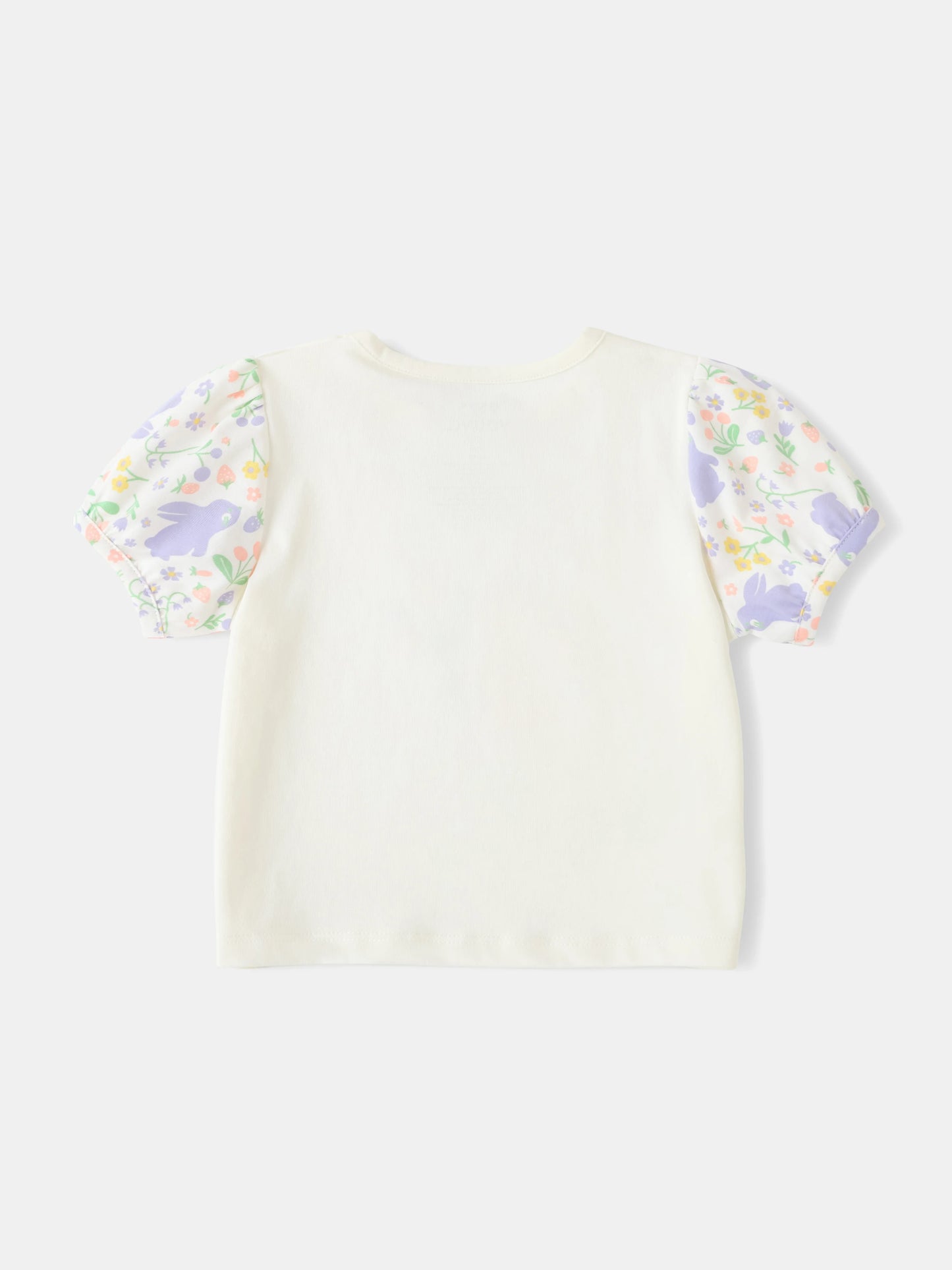 Baby Short Puff Sleeve Bunny Print Tee