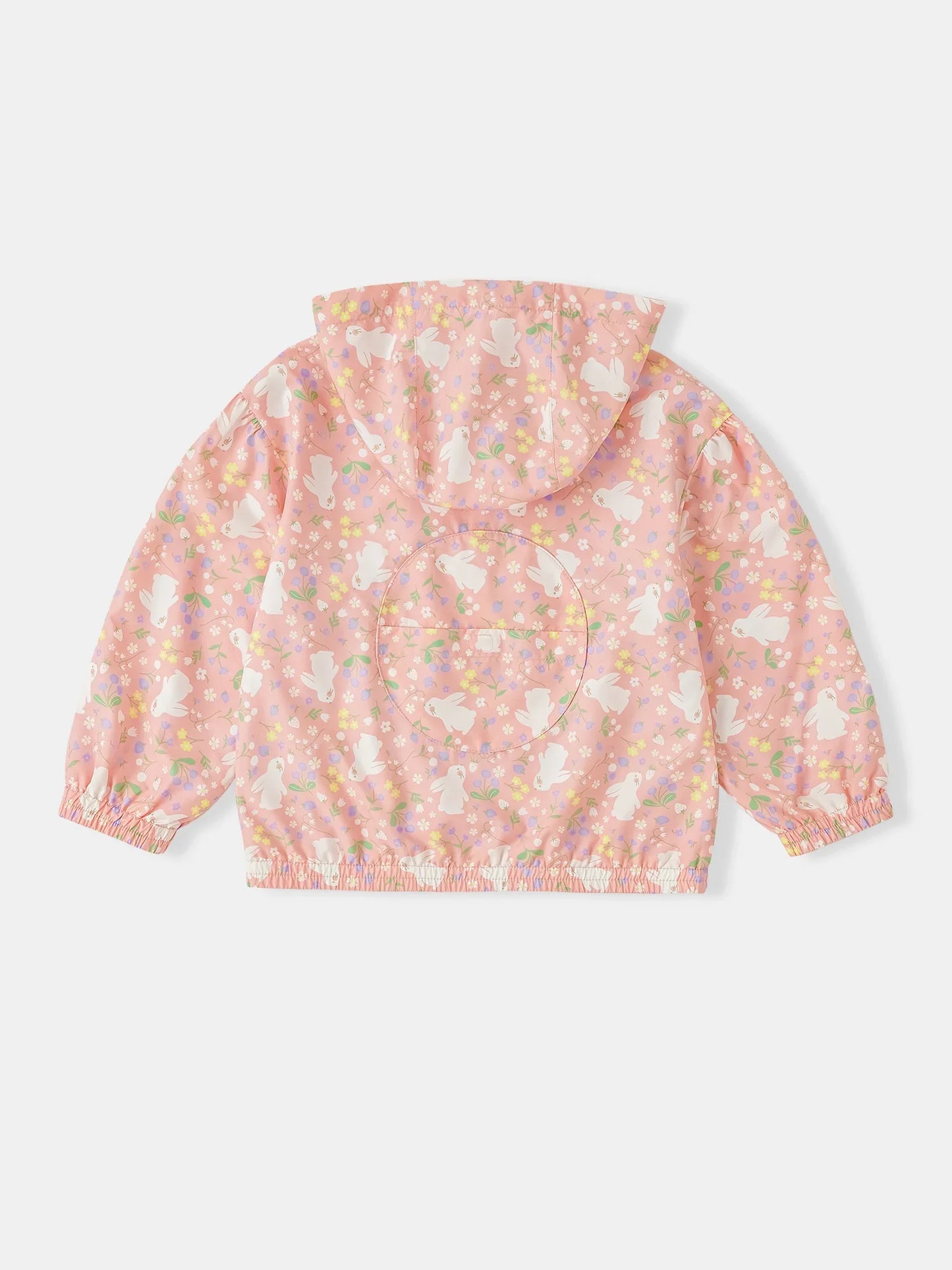 Girls All-Over Bunny Print Frills Zipped Windbreaker