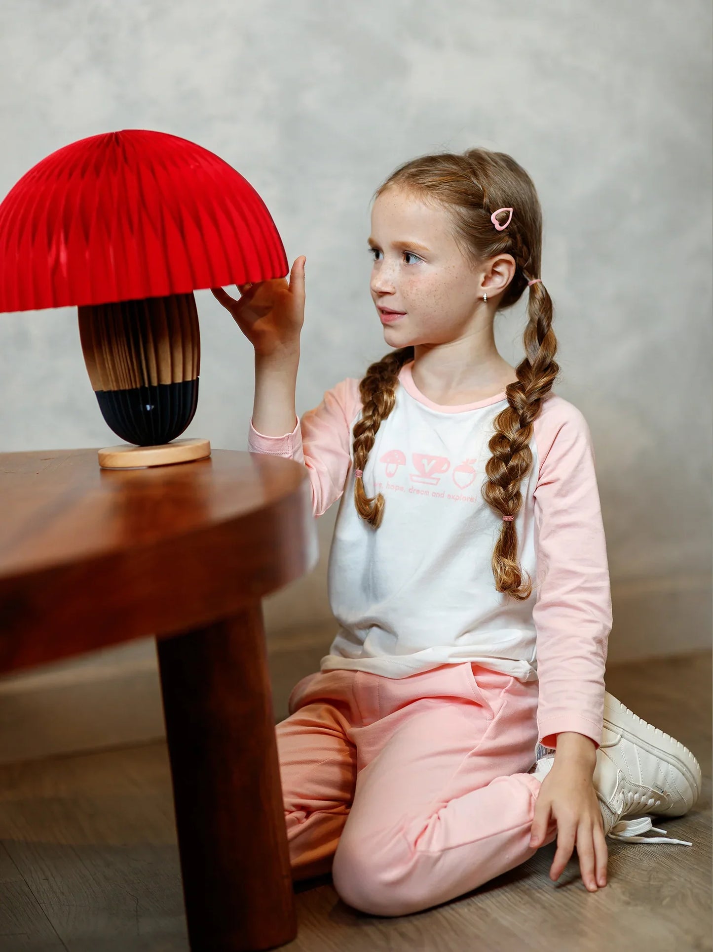 Girls Pink Raglan Sleeve Printed Tee