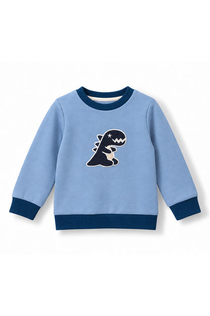 Boys Dino Towel Patch Crew Neck Sweatshirt