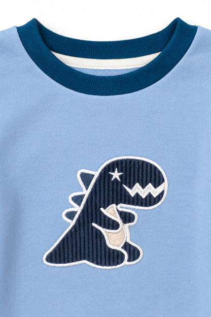 Boys Dino Towel Patch Crew Neck Sweatshirt