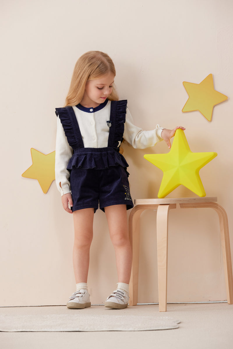 Vauva x Le Petit Prince - Girls Embroidered Corduroy Shorts