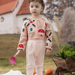 VAUVA Vauva FW23 - Baby Girls Pinwheel All Over Print Long Sleeve Knit Jacket (Pink) Coat & Jacket