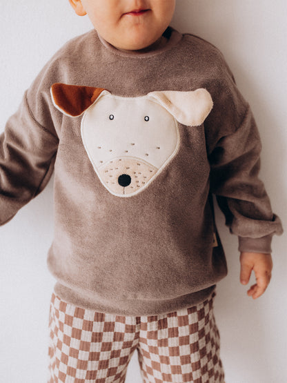 Terry Oversized Sweater With Dog (GOTS)