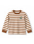 Boys Striped Dino Badge Long Sleeve T-Shirt