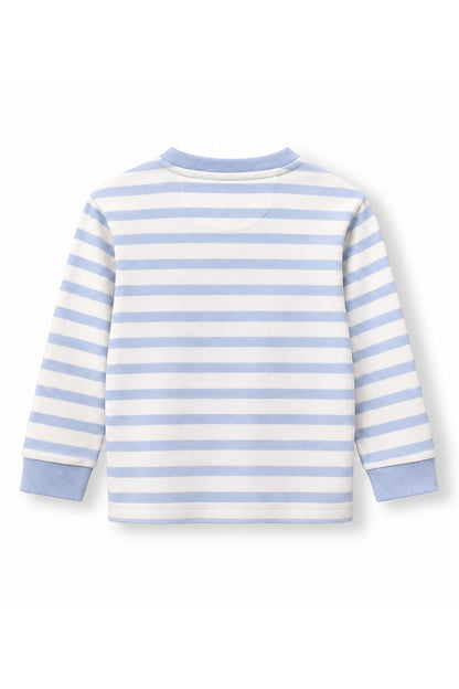 Boys Striped Dino Badge Long Sleeve T-Shirt