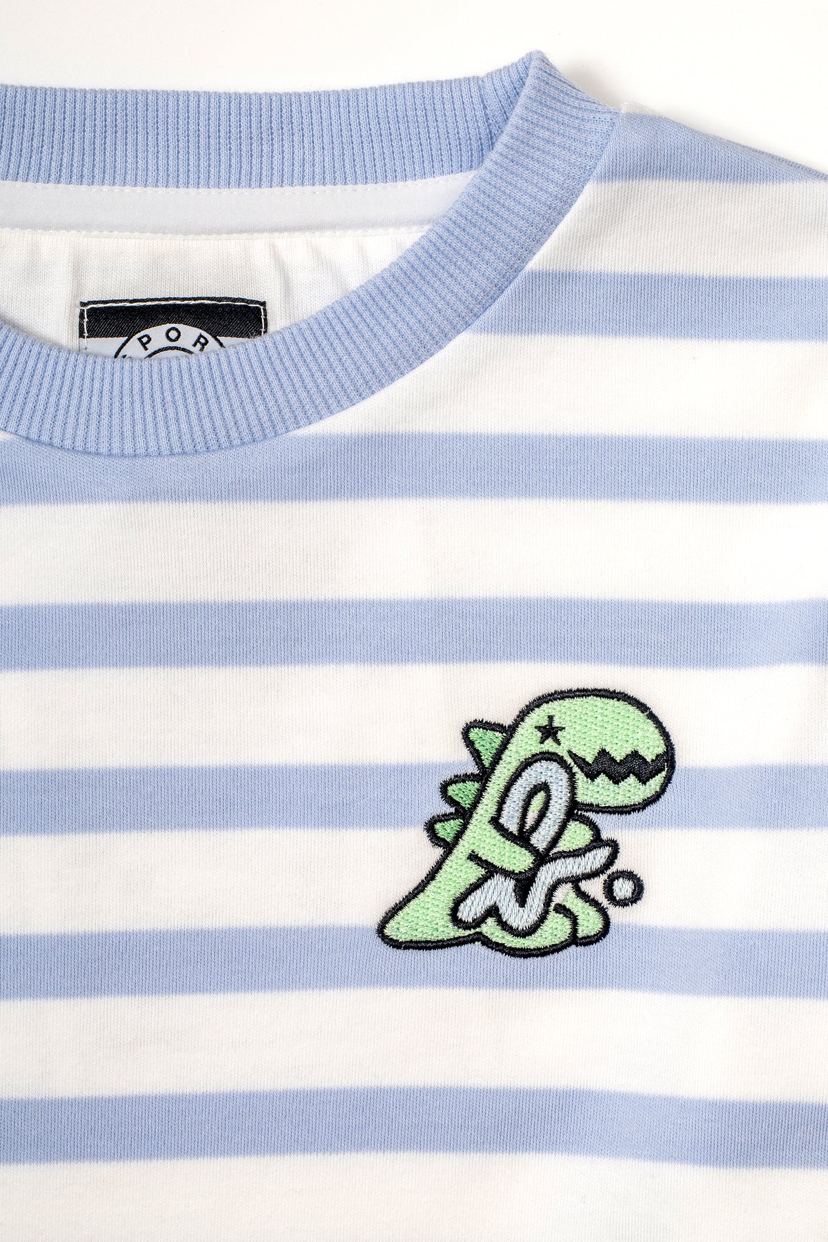 Boys Striped Dino Badge Long Sleeve T-Shirt