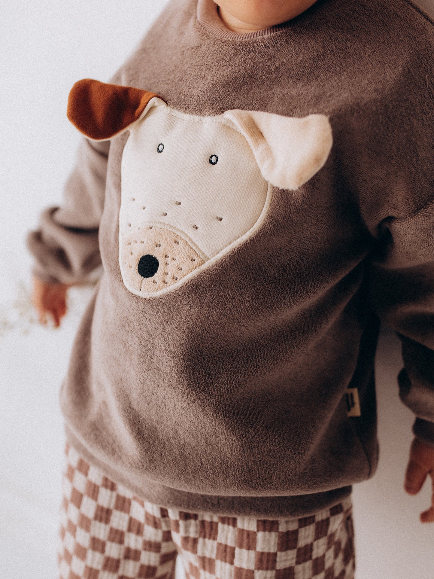 Terry Oversized Sweater With Dog (GOTS)