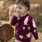 Vauva x Moomin Vauva x Moomin FW23 - Baby Girls Moomin Pattern Long Sleeve Knit Jacket (Purple) Coat & Jacket